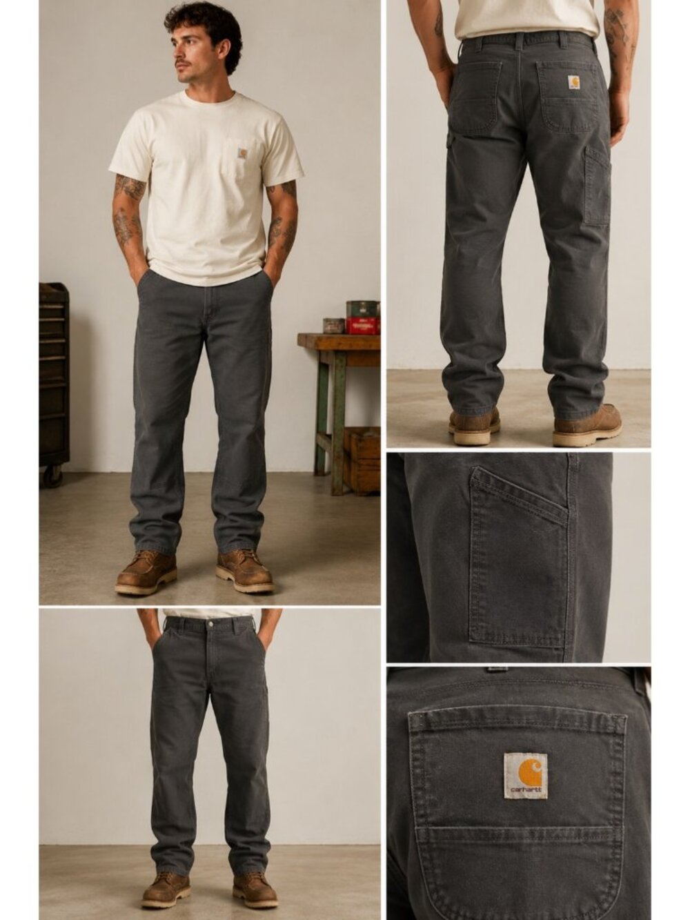 Carhartt Relaxed Fit Work Pants Gray 36x30 Utility Carpenter Workwear Men’s